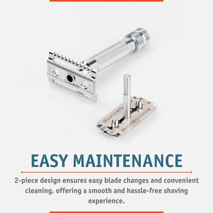 Merkur Mk34c Double Edge Safety Razor – Heavy Duty Short Handle, Bright Chrome, 1 Count Avelisse