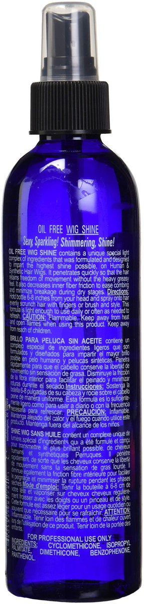 Bonfi Natural Oil-Free Wig Shine Spray - 8 oz | Lightweight, Non-Greasy Shine for Wigs & Hairpieces Avelisse