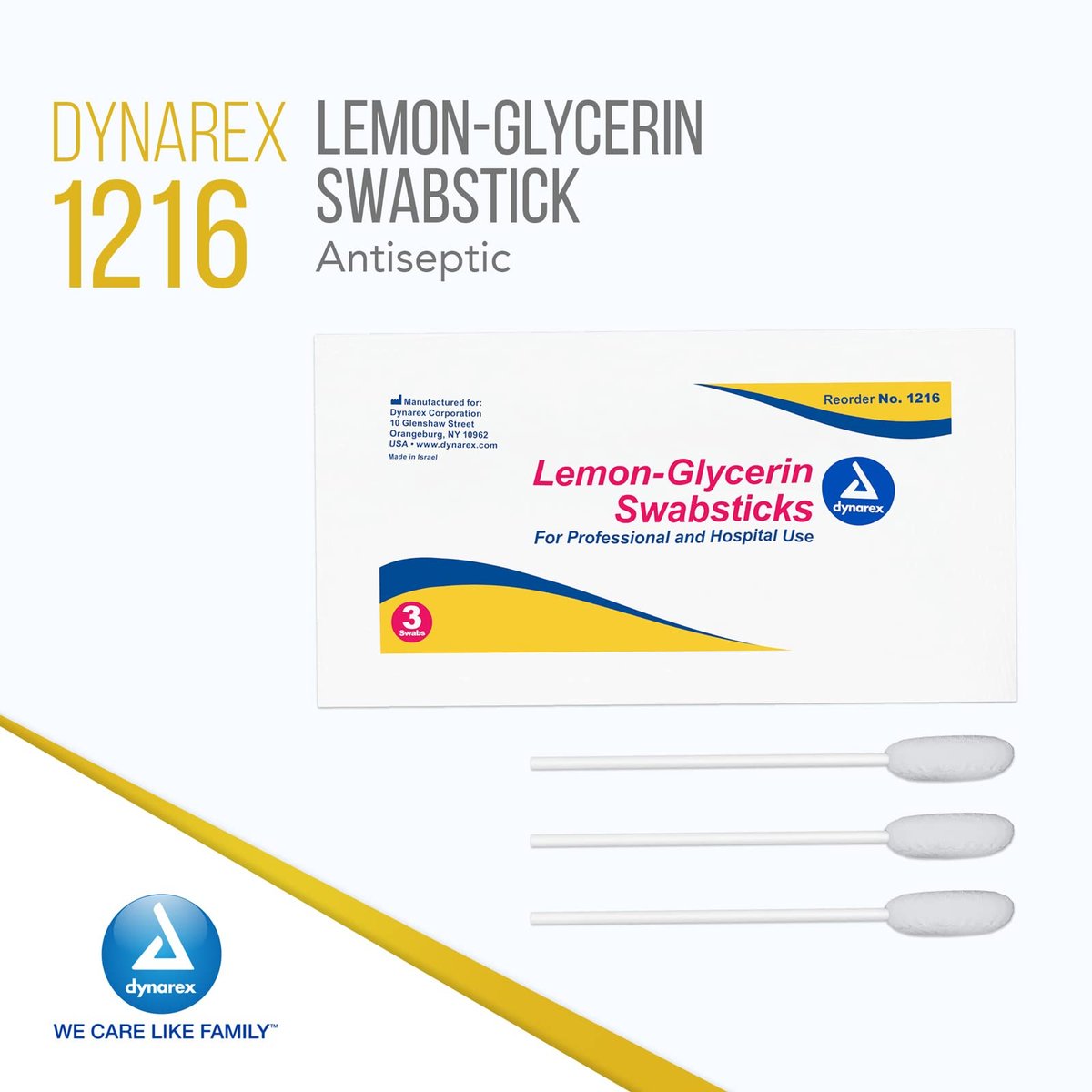 Dynarex Lemon-Glycerin Swabsticks – 75 Count, Soothes & Refreshes Dry Mouth - görsel 5