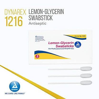 Dynarex Lemon-Glycerin Swabsticks – 75 Count, Soothes & Refreshes Dry Mouth