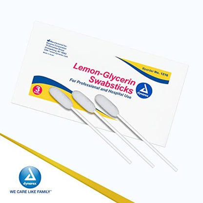 Dynarex Lemon-Glycerin Swabsticks – 75 Count, Soothes & Refreshes Dry Mouth
