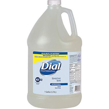 Dial Sensitive Skin Antimicrobial Hand Soap Refill, 1 Gallon (128 oz) - Kills 99.9% of Germs, Gentle on Sensitive Skin, Clear Formula Avelisse