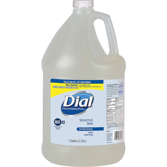 Dial Sensitive Skin Antimicrobial Hand Soap Refill, 1 Gallon (128 oz) - Kills 99.9% of Germs, Gentle on Sensitive Skin, Clear Formula Avelisse