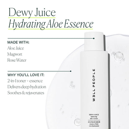 Well People Dewy Juice Hydrating Aloe Essence - Rose Water Toner for Refreshing & Soothing Skin, Vegan & Cruelty-Free Avelisse