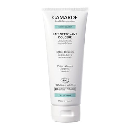 Gamarde Gentle Cleansing Milk – Nourishing Facial Cleanser & Make-Up Remover with Beeswax & Argan Oil for Dry or Combination Skin (6.76 oz)