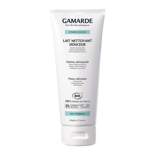 Gamarde Gentle Cleansing Milk – Nourishing Facial Cleanser & Make-Up Remover with Beeswax & Argan Oil for Dry or Combination Skin (6.76 oz)