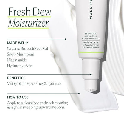 Well People Fresh Dew Snow Mushroom Gel-Cream Moisturizer – Hydrating & Plumping Face Moisturizer with Hyaluronic Acid | Vegan & Cruelty-Free Avelisse