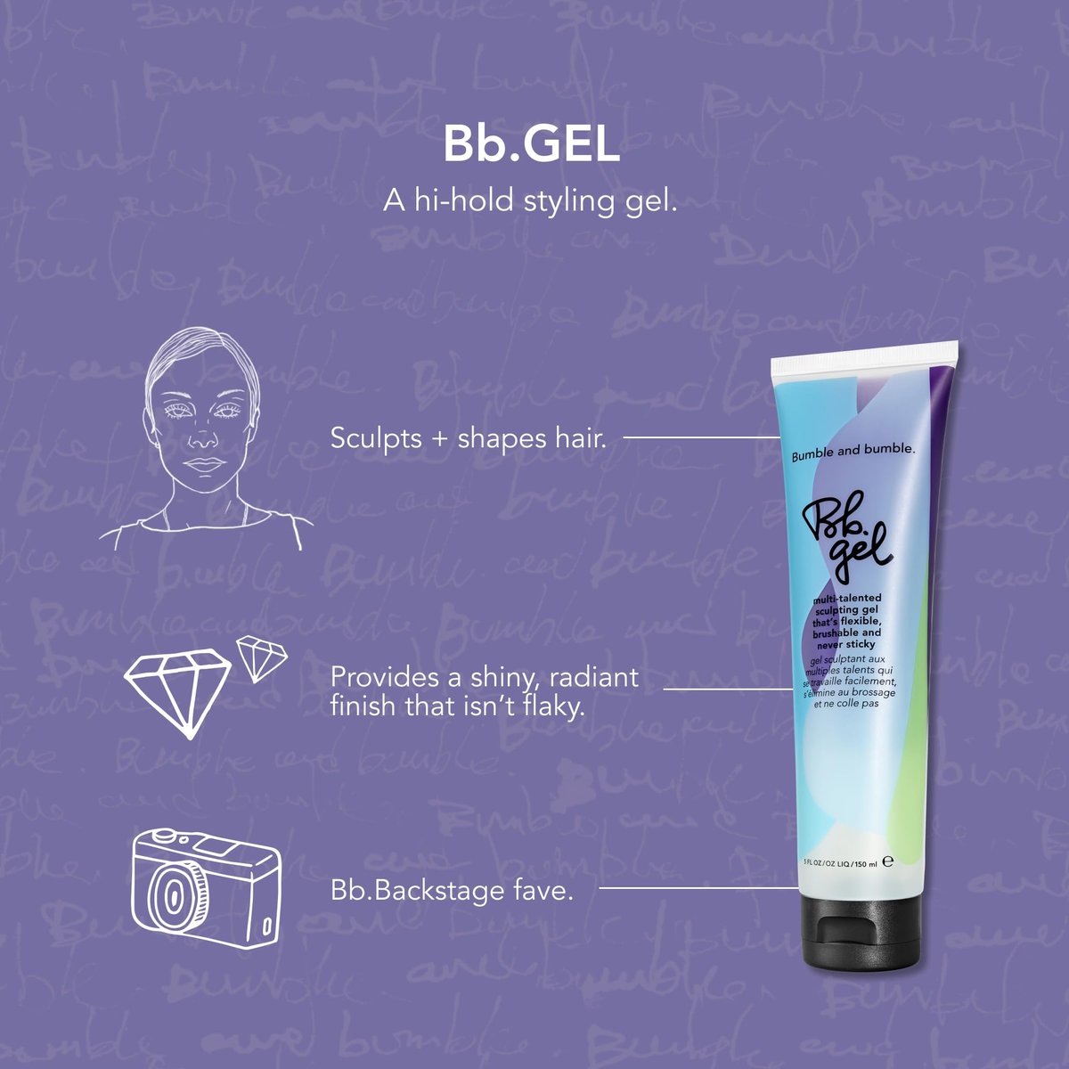 Bumble and bumble. Hair Gel Sculpting Medium - Flexible, Brushable, Flake-Free Finish for All Hair Types, 5 Fl Oz Avelisse