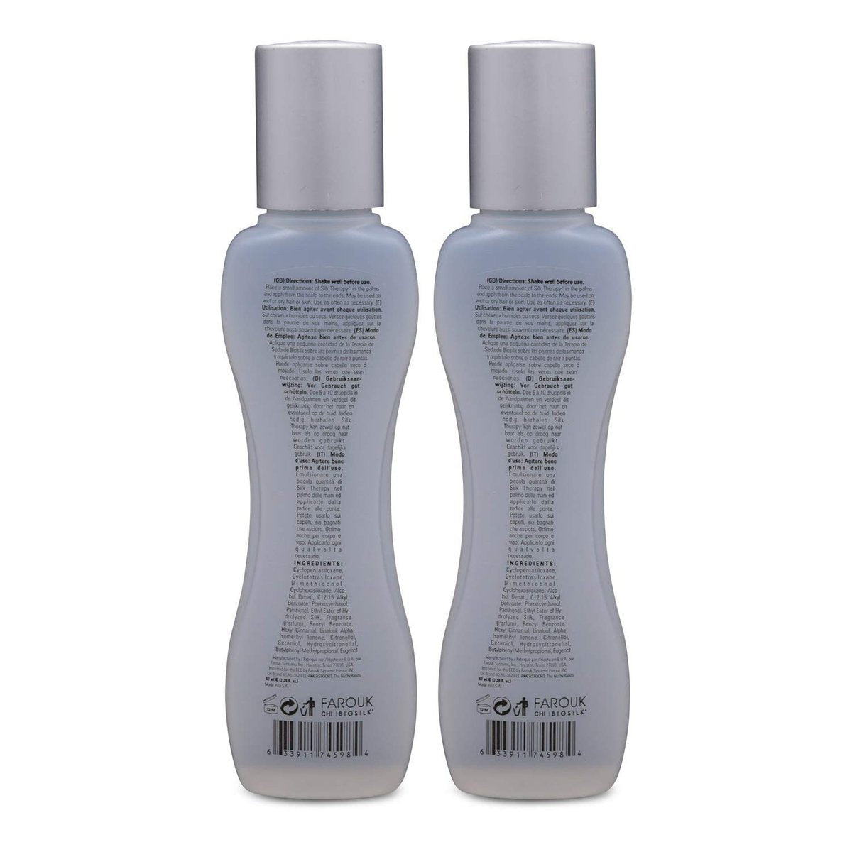 BioSilk Silk Therapy Cure 2.26 oz (Pack of 2) – Lightweight Hair Serum for Shine and Frizz Control Avelisse