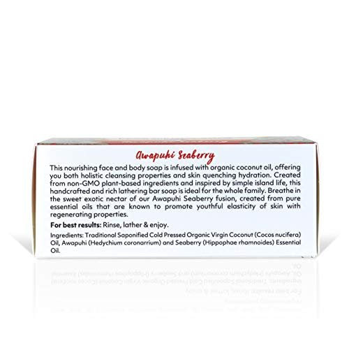 Organic Fiji Coco Fiji Soap Bar for Face and Body - Infused with Organic Coconut Oil, Awapuhi Seaberry, Essential Oil - Natural Moisturizing & Pore Purifying Soap, 7 oz, Pack of 2 - görsel 4