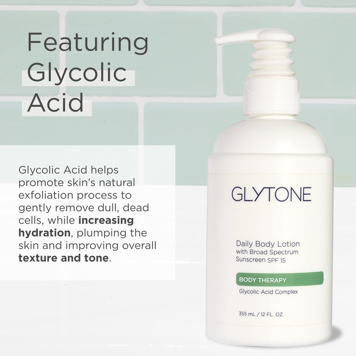 Glytone Daily Body Lotion with SPF 15 – Broad Spectrum Sunscreen & Glycolic Acid Moisturizer for Sensitive Skin, 12 oz Avelisse