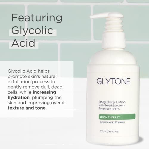 Glytone Daily Body Lotion with SPF 15 – Broad Spectrum Sunscreen & Glycolic Acid Moisturizer for Sensitive Skin, 12 oz Avelisse