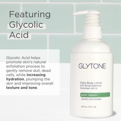 Glytone Daily Body Lotion with SPF 15 – Broad Spectrum Sunscreen & Glycolic Acid Moisturizer for Sensitive Skin, 12 oz Avelisse
