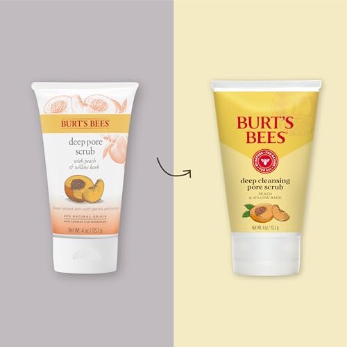 Burt's Bees Deep Cleansing Pore Scrub with Peach and Willow Bark, 12 oz (Pack of 3) Avelisse