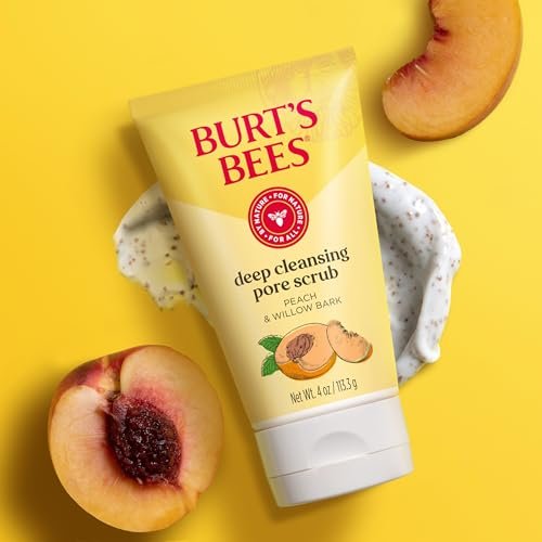 Burt's Bees Deep Cleansing Pore Scrub with Peach and Willow Bark, 12 oz (Pack of 3) Avelisse