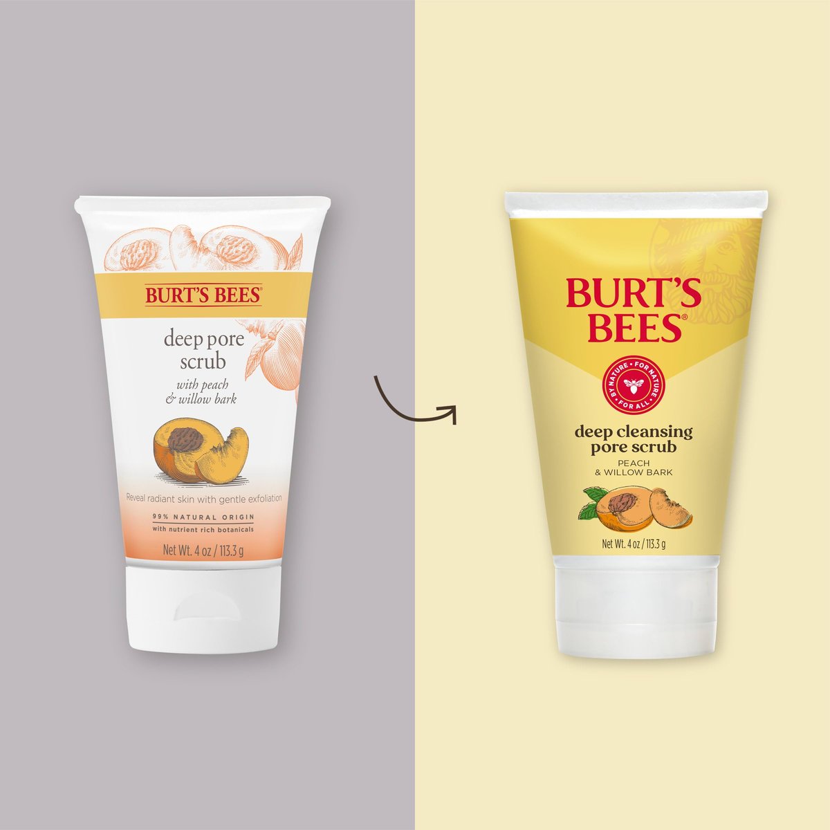 Burt's Bees Deep Cleansing Pore Scrub with Peach and Willow Bark, 12 oz (Pack of 3) Avelisse