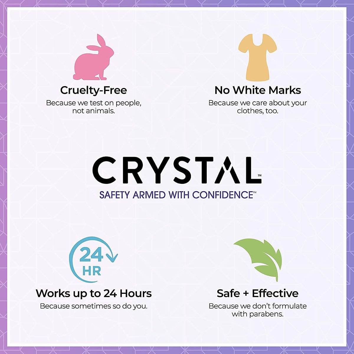 Crystal Essence Mineral Deodorant Roll-On, Lavender & White Tea, 2.25 oz, Pack of 5 Avelisse