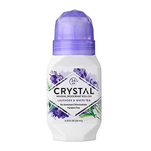 Crystal Essence Mineral Deodorant Roll-On, Lavender & White Tea, 2.25 oz, Pack of 5 Avelisse