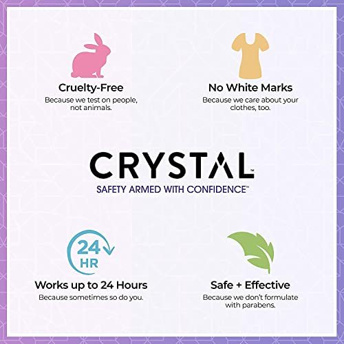 Crystal Essence Mineral Deodorant Roll-On, Lavender & White Tea, 2.25 oz, Pack of 5 Avelisse