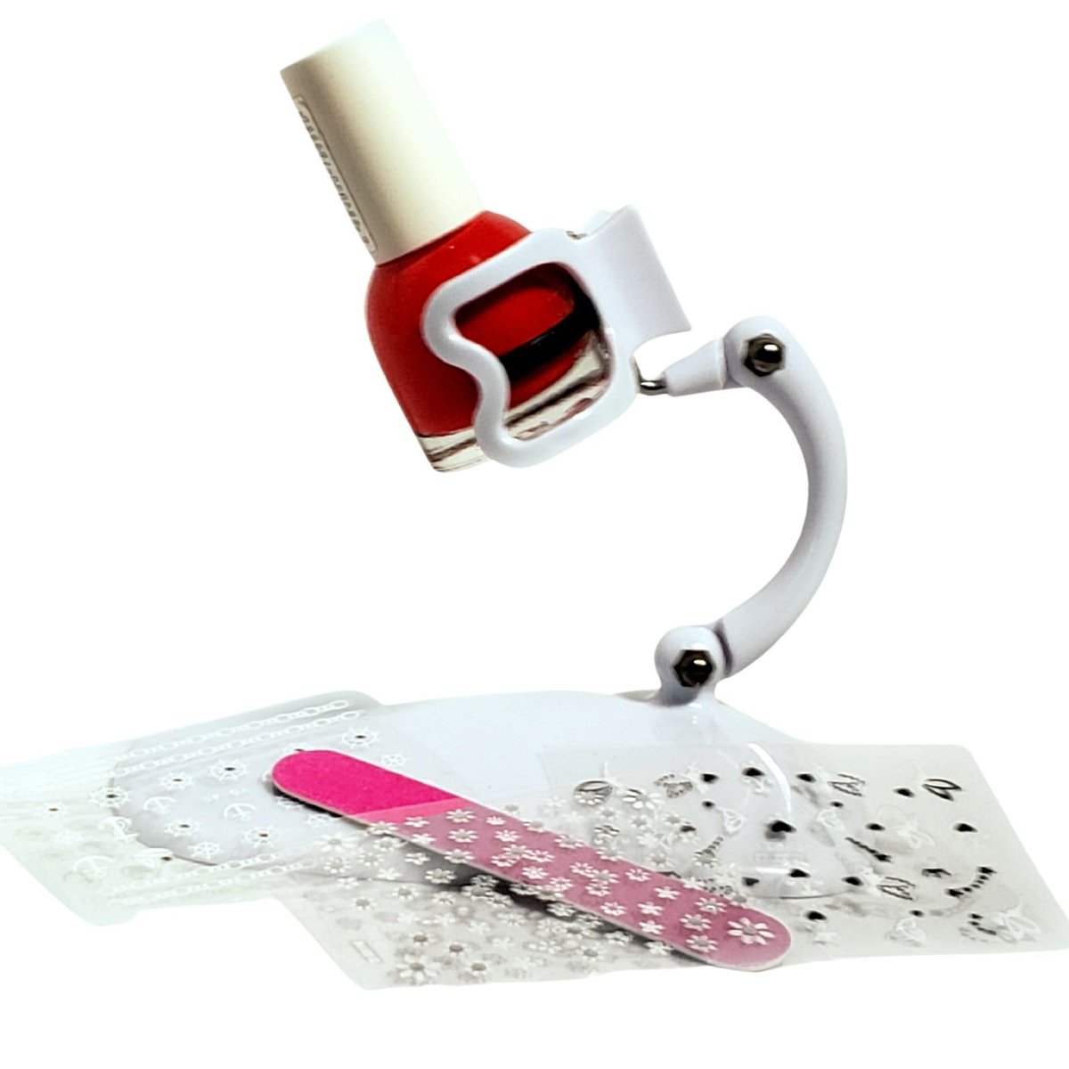 Grip&Tip Nail Polish Holder - Anti-Spill Nail Polish Bottle Holder for DIY Nail Art - White - görsel 1