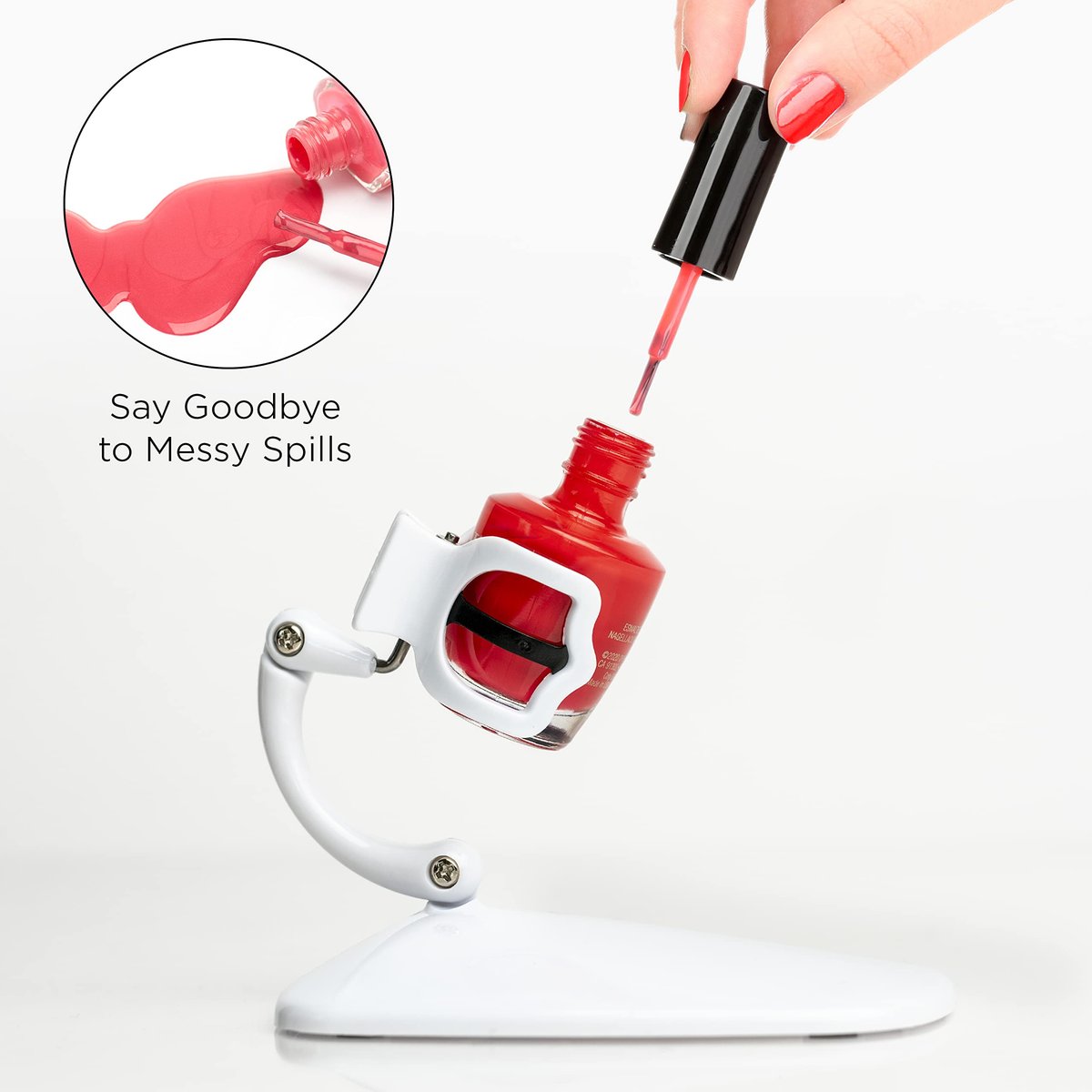 Grip&Tip Nail Polish Holder - Anti-Spill Nail Polish Bottle Holder for DIY Nail Art - White - görsel 13