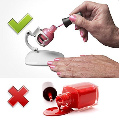 Grip&Tip Nail Polish Holder - Anti-Spill Nail Polish Bottle Holder for DIY Nail Art - White