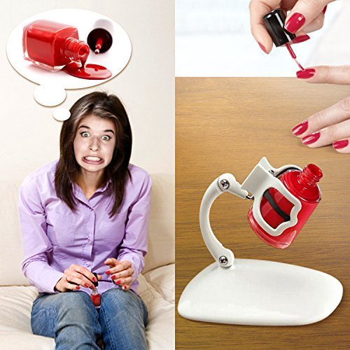 Grip&Tip Nail Polish Holder - Anti-Spill Nail Polish Bottle Holder for DIY Nail Art - White - görsel 6
