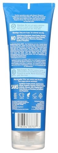 Desert Essence Fragrance Free Body Wash – Sensitive Skin Plant-Based Cleanser with Organic Aloe, Green Tea & Jojoba Oil, 8 oz Avelisse