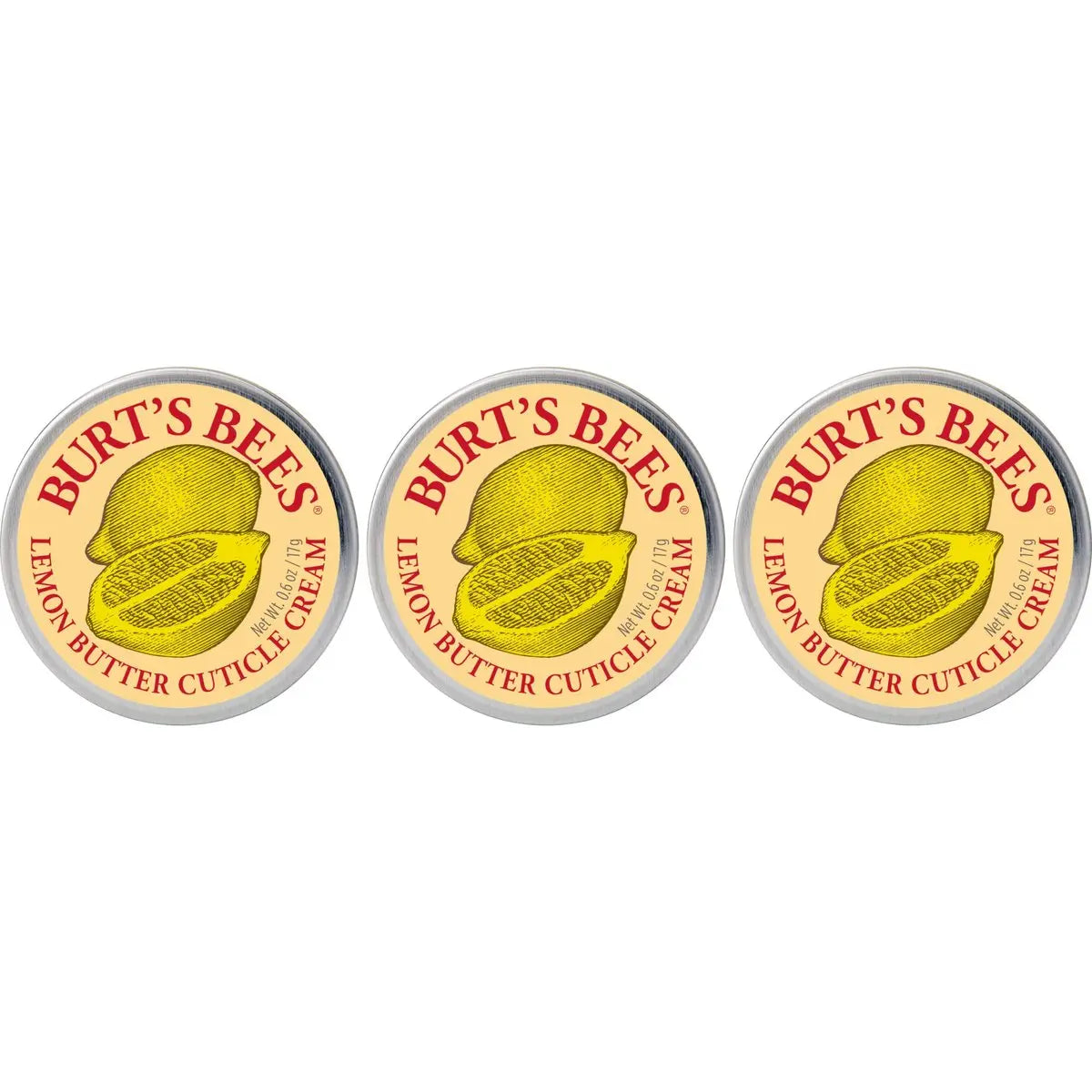 Burt’s Bees Lemon Butter Cuticle Cream, 100% Natural Origin Hand Cream, 3-Pack of 0.6 oz Tins Avelisse