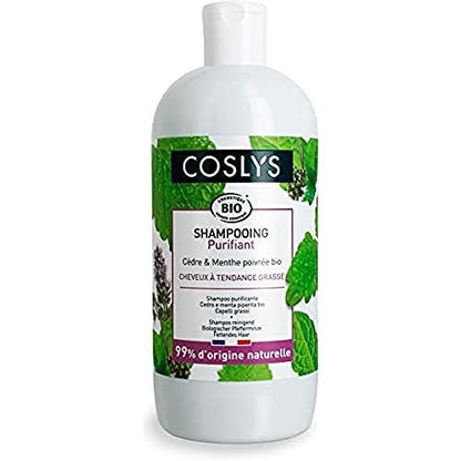 Coslys Organic Peppermint Shampoo for Greasy Hair - 16.91 Fl Oz