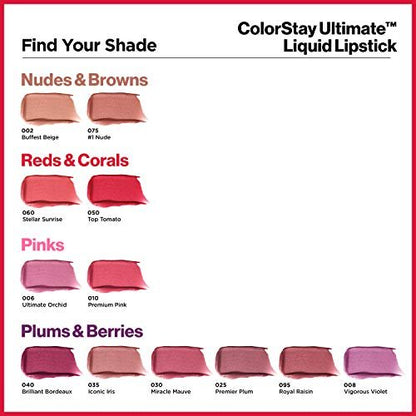 Revlon ColorStay Ultimate Liquid Lipstick - Longwear Satin Finish Lip Color, 030 Miracle Mauve, 0.1 fl oz