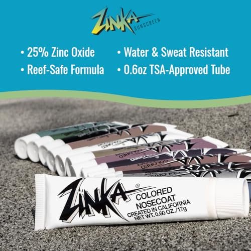 Zinka Colored Zinc Oxide Sunblock – High Zinc Formula for Nose and Face, Water & Sweat Resistant, White (0.6 oz) - görsel 4