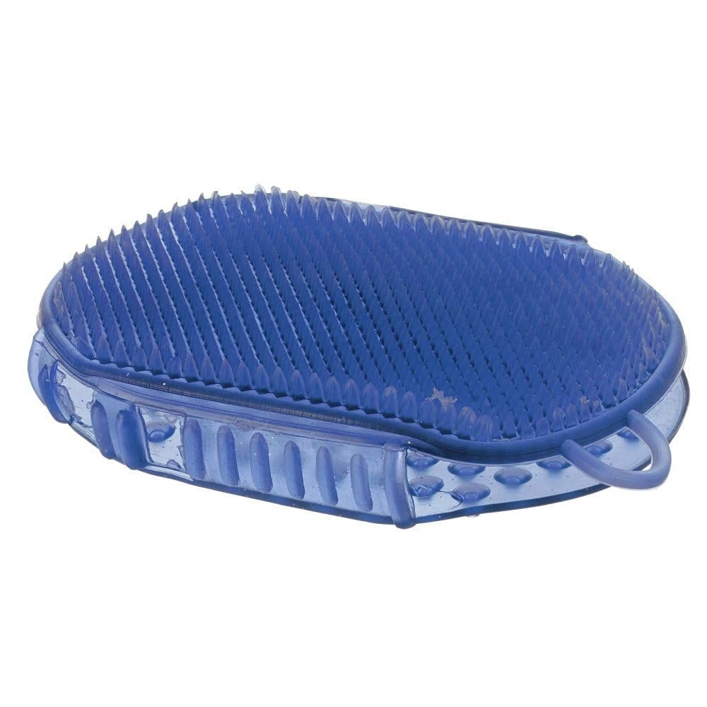 Tough1 Rubber Jelly Scrubber - Royal Blue | Equestrian Grooming Brush - görsel 1