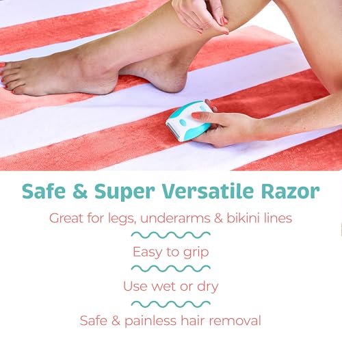 PalmPerfect Electric Shaver for Women – Bi-Directional Triple Blade Razor for Legs, Underarms & Bikini Line – Wet/Dry Portable Shaver with Non-Slip Rubber Grip – Battery Powered - görsel 11