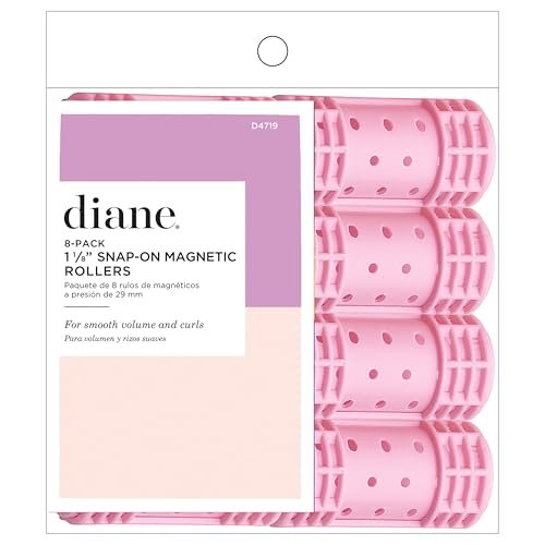 Diane Snap-On Magnetic Rollers - 8 Pack Small Pink Hair Curlers for Voluminous Curls - görsel 2