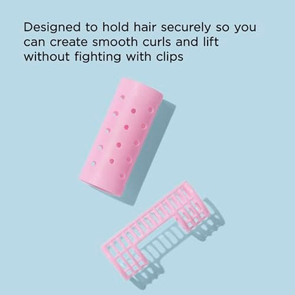 Diane Snap-On Magnetic Rollers - 8 Pack Small Pink Hair Curlers for Voluminous Curls