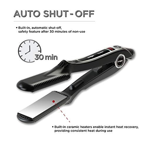 Croc Classic Silver Titanium Flat Iron Hair Straightener | 1.5 Inch Professional Straightening Iron Avelisse