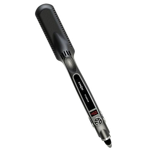 Croc Classic Silver Titanium Flat Iron Hair Straightener | 1.5 Inch Professional Straightening Iron Avelisse