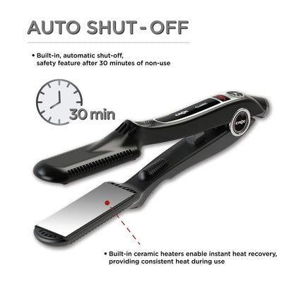 Croc Classic Silver Titanium Flat Iron Hair Straightener | 1.5 Inch Professional Straightening Iron Avelisse