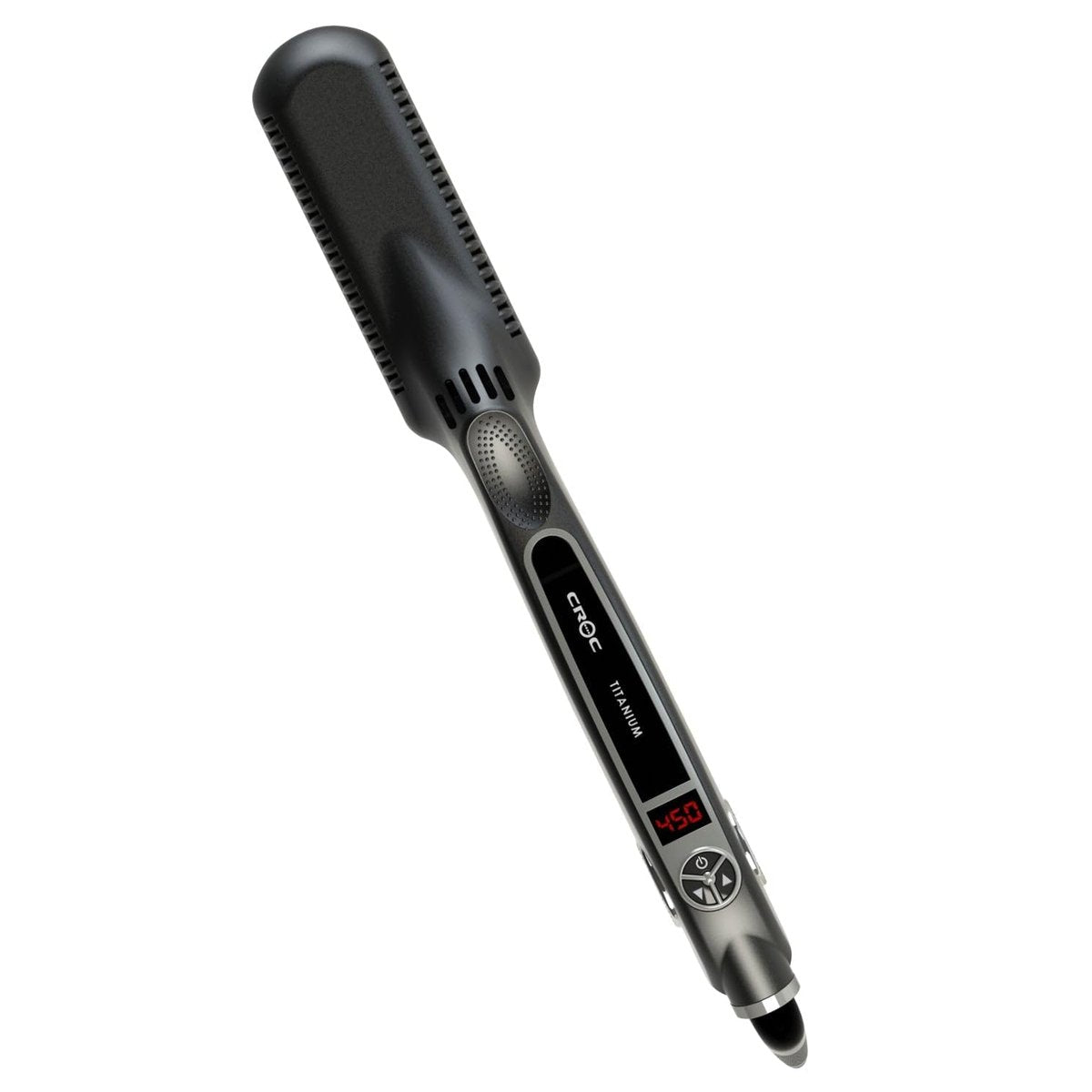 Croc Classic Silver Titanium Flat Iron Hair Straightener | 1.5 Inch Professional Straightening Iron Avelisse