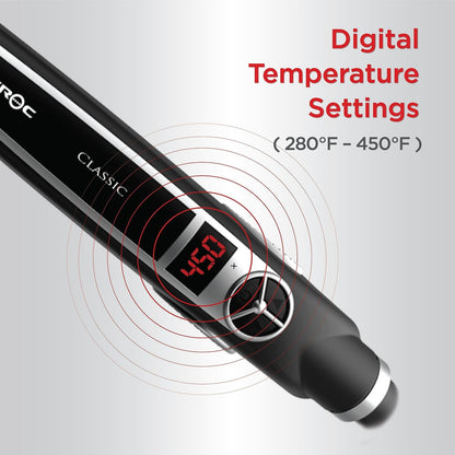 Croc Classic Silver Titanium Flat Iron Hair Straightener | 1.5 Inch Professional Straightening Iron Avelisse