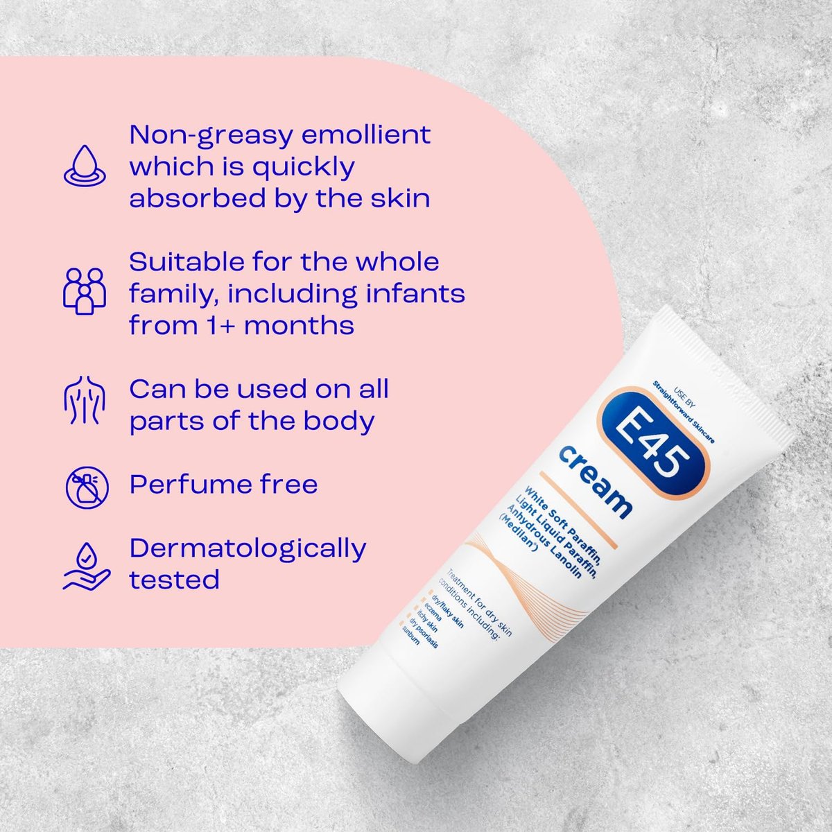 E45 Cream 50g - Dermatological Moisturizer for Dry Skin & Eczema - görsel 9