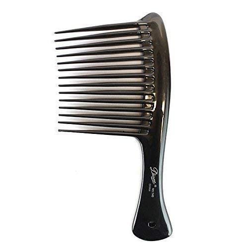 Diane Rake Comb – Wide Tooth Detangling Comb for Thick & Curly Hair, 8.5-Inch Handle, Black
