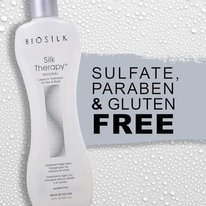 BioSilk Silk Therapy Original Leave-In Hair Treatment – 12 oz, Sulfate-Free & Paraben-Free Avelisse