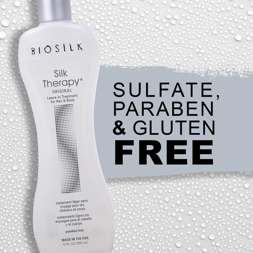BioSilk Silk Therapy Original Leave-In Hair Treatment – 12 oz, Sulfate-Free & Paraben-Free Avelisse