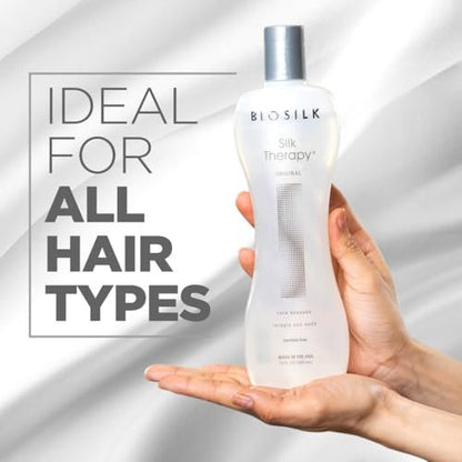 BioSilk Silk Therapy Original Leave-In Hair Treatment – 12 oz, Sulfate-Free & Paraben-Free Avelisse