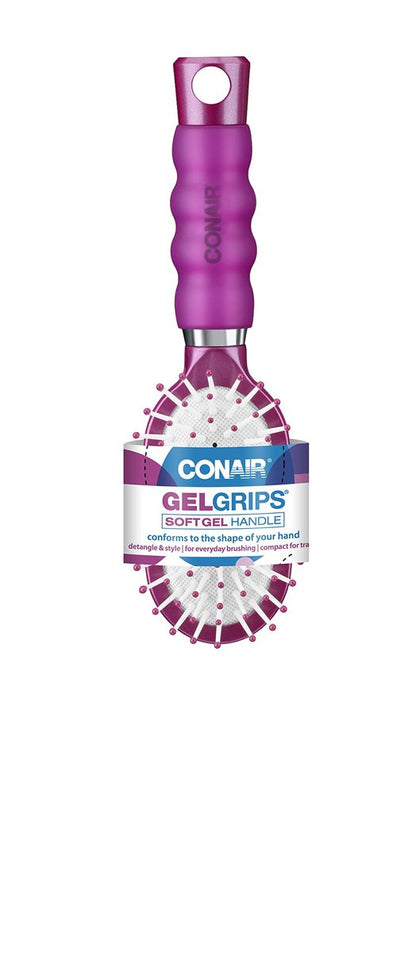 Conair Gel Grip Cushion Hair Brush – Mid-Size, Purple