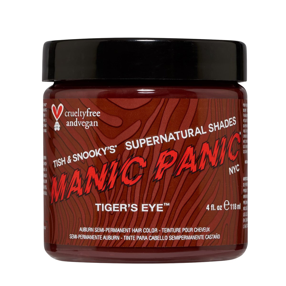 MANIC PANIC Tiger's Eye Semi-Permanent Hair Dye - Rich Copper Ginger with Red Undertones - Vegan & Cruelty-Free, 4oz Avelisse