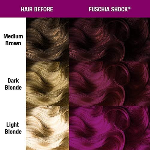 MANIC PANIC Classic Fuschia Shock Semi-Permanent Hair Color - 4 oz Vibrant Dark Pink Dye for Women & Men, Vegan & Cruelty-Free Avelisse