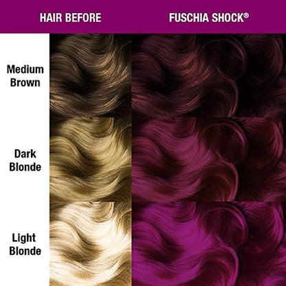 MANIC PANIC Classic Fuschia Shock Semi-Permanent Hair Color - 4 oz Vibrant Dark Pink Dye for Women & Men, Vegan & Cruelty-Free Avelisse